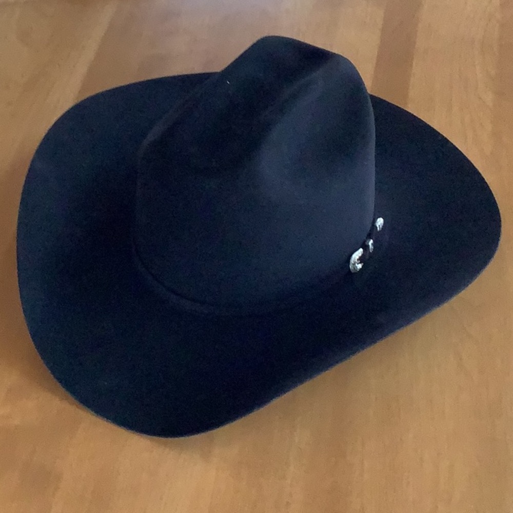 Men's Black Western Cowboy Hat with Decorative Conchos